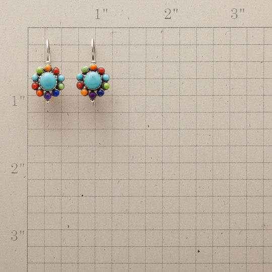 Multicoloured Turquoise Round Earrings