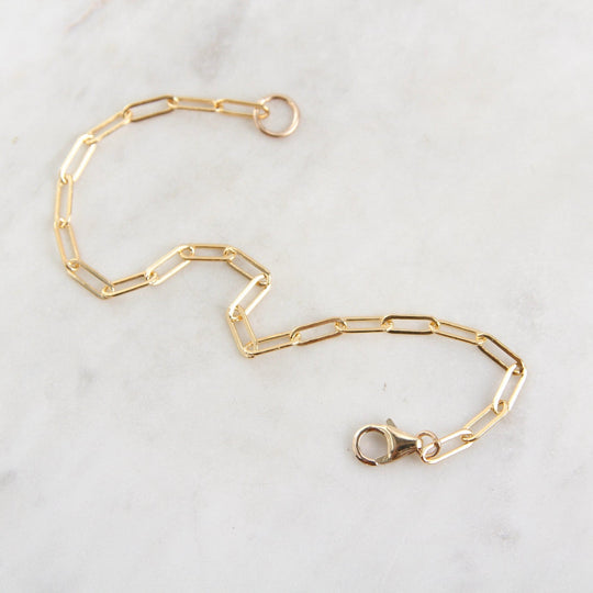 Medium Link Gold Filled Paperclip Chain Bracelet