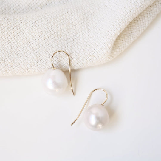 EAR-14K 14k Gold 20mm Baroque Pearl Drop Earrings