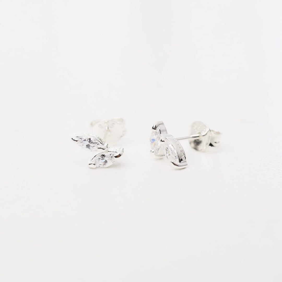 Double CZ Marquise Stud Earrings