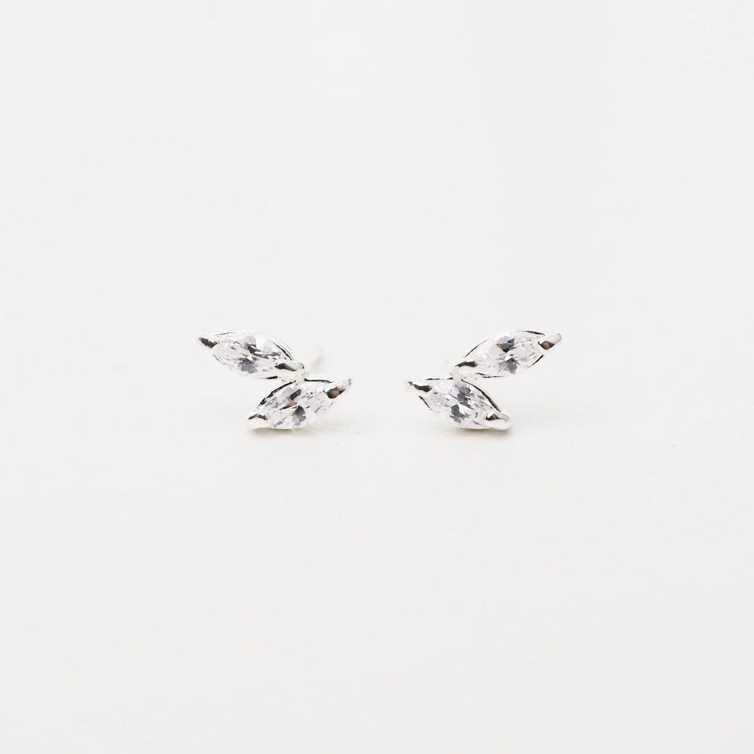 EAR Double Cz Marquise Stud Earrings