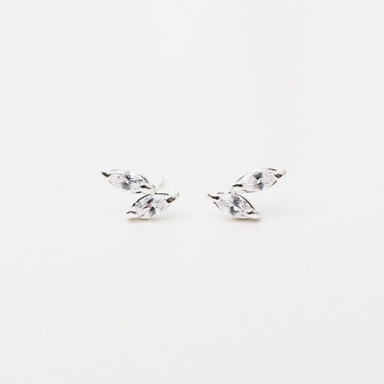 EAR Double Cz Marquise Stud Earrings