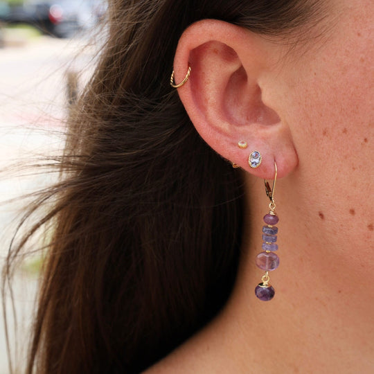 Golden Tanzanite & Amethyst  Earrings