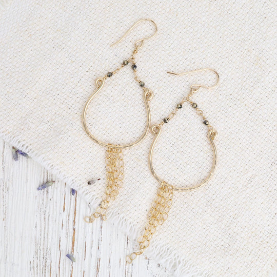 Pyrite Horseshoe Dangle Earrings