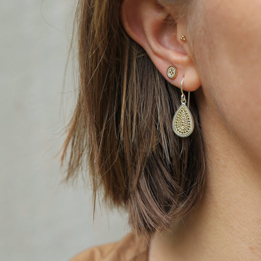 Dotted Teardrop Earrings - Gold & Silver