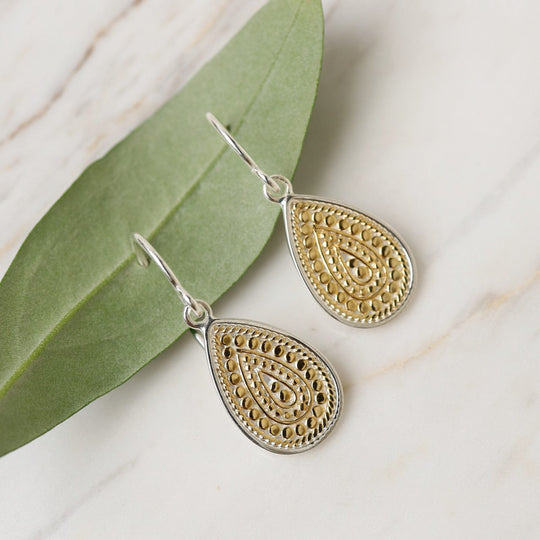 Dotted Teardrop Earrings - Gold & Silver