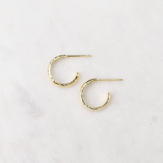 Small Finely Hammered Hoops