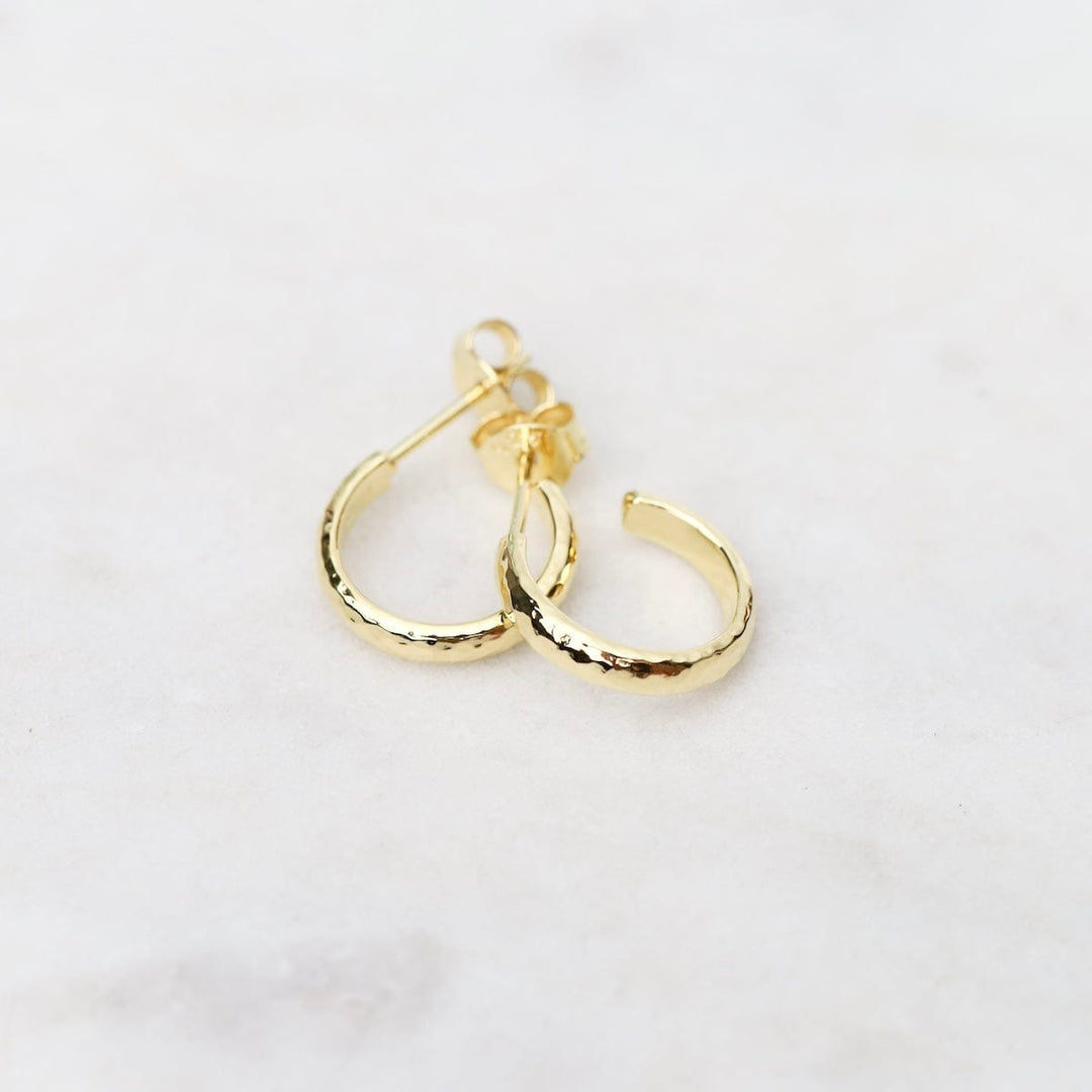 EAR-VRM Gold Vermeil Small Finely Hammered Hoops