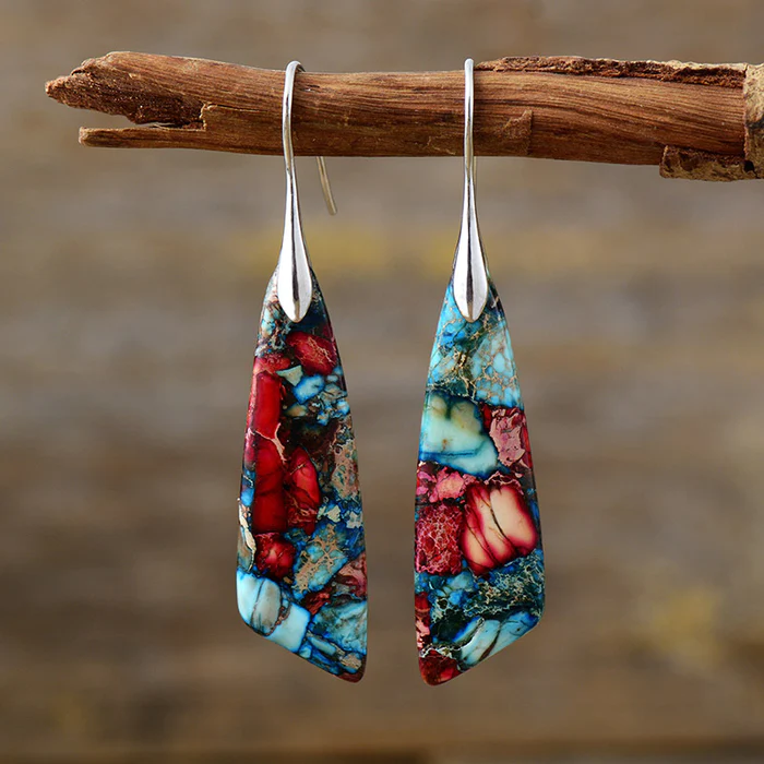 Vintage Colorful Stone Earrings