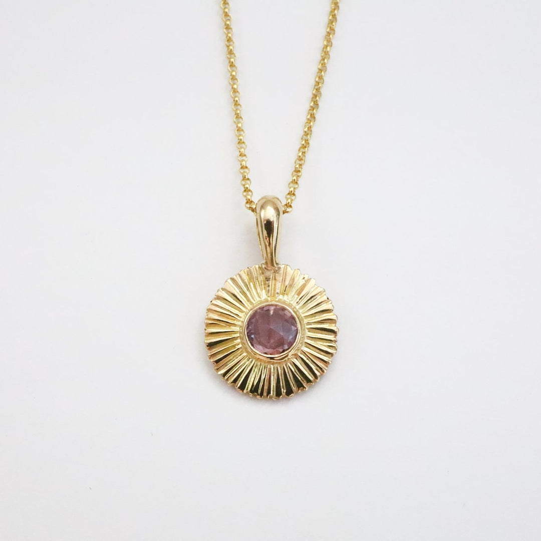 NKL-14K Gold Nova Necklace with Pastel Sapphire