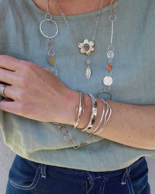 Mixed Metal Flower Power Necklace