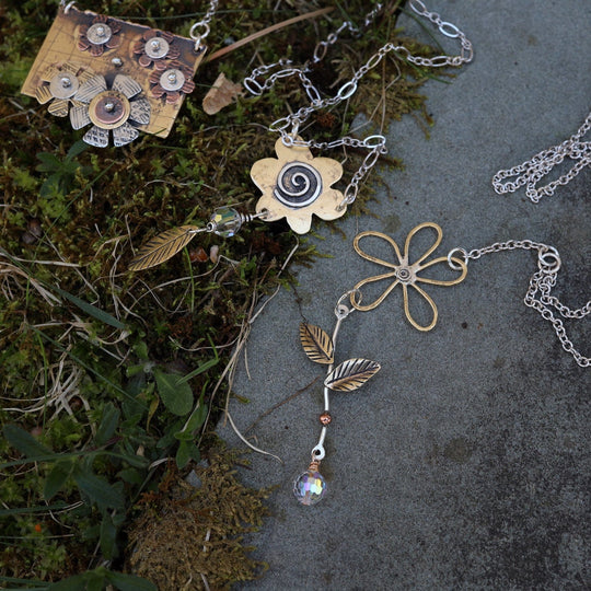 Mixed Metal Flower Power Necklace