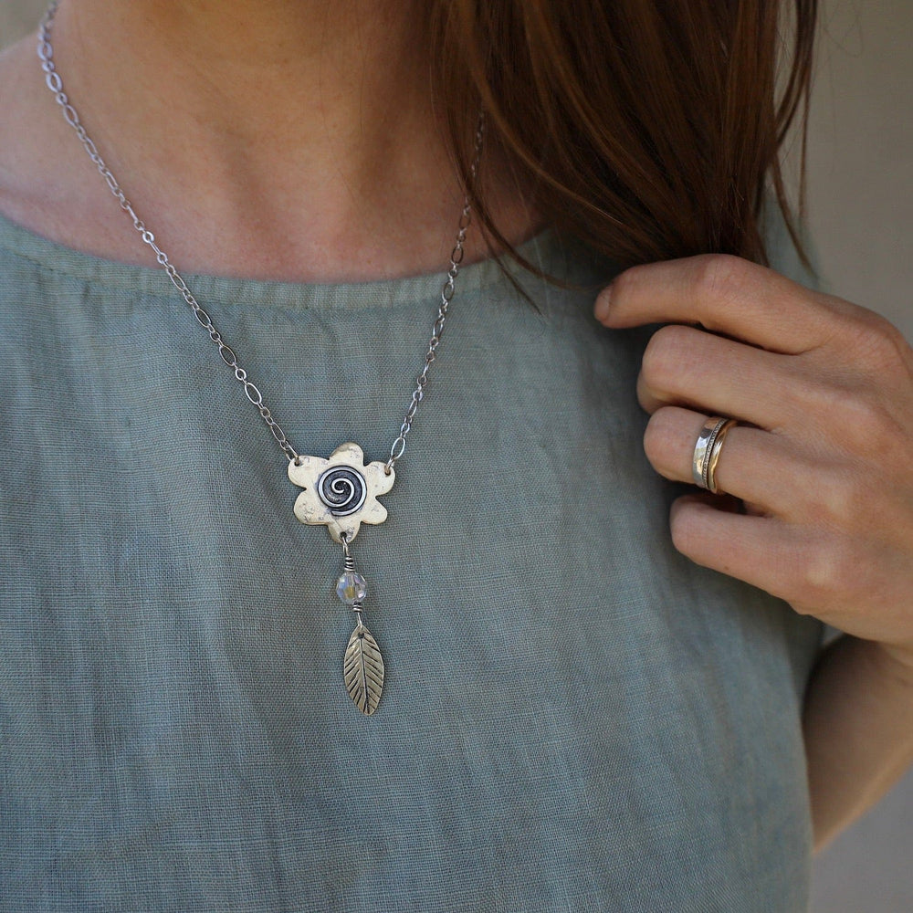 Mixed Metal Flower Power Necklace