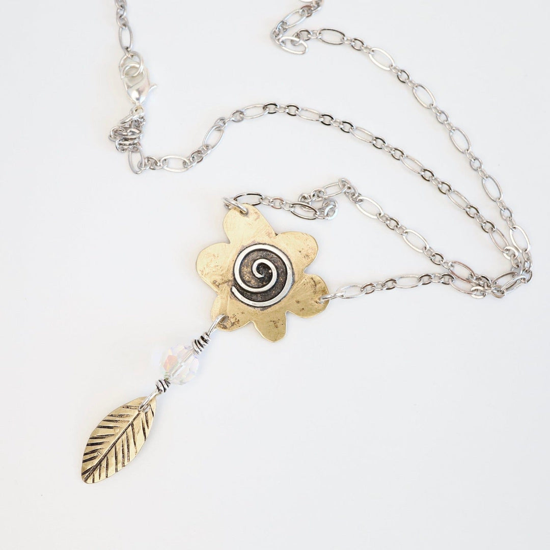 Mixed Metal Flower Power Necklace