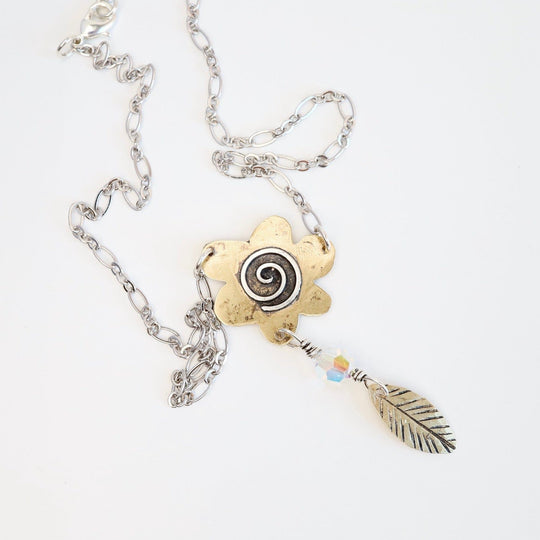 Mixed Metal Flower Power Necklace