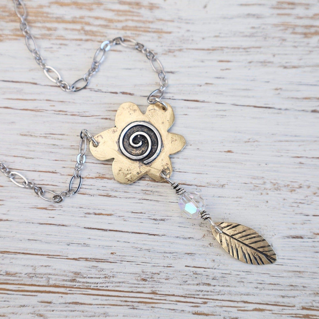 Mixed Metal Flower Power Necklace