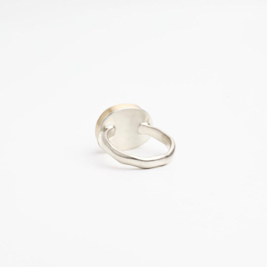 Jamie Joseph Asymmetrical Rose Cut White Rainbow Moonstone Ring