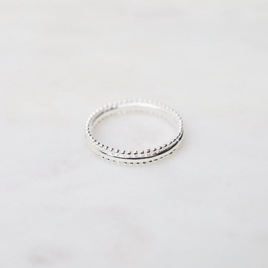 RNG Slim Milgrain-Edge Band Ring - Sterling Silver